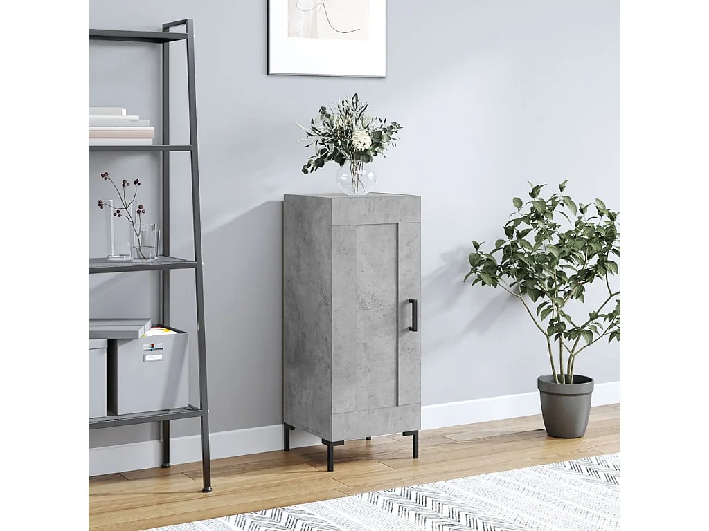 Buffet | Bahut | Meuble de rangement Gris béton 34,5x34x90 cm Bois d'ingénierie