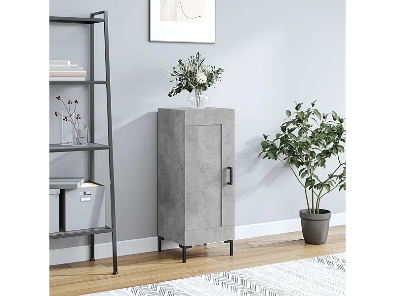 Buffet | Bahut | Meuble de rangement Gris béton 34,5x34x90 cm Bois d'ingénierie