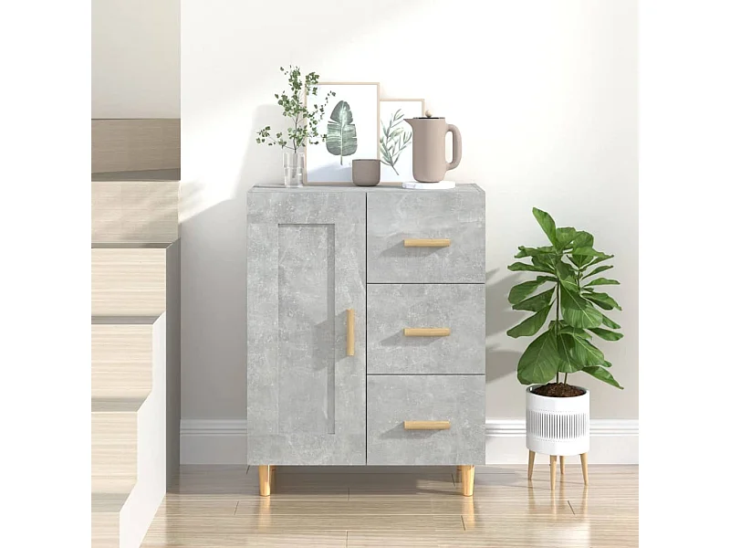Credenza | Buffet | Armadio Grigio Cemento 69,5x34x90 cm in Legno Multistrato