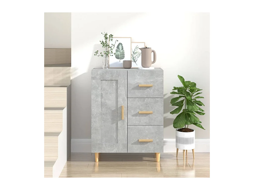 Buffet | Bahut | Meuble de rangement Gris béton 69,5x34x90 cm Bois d'ingénierie