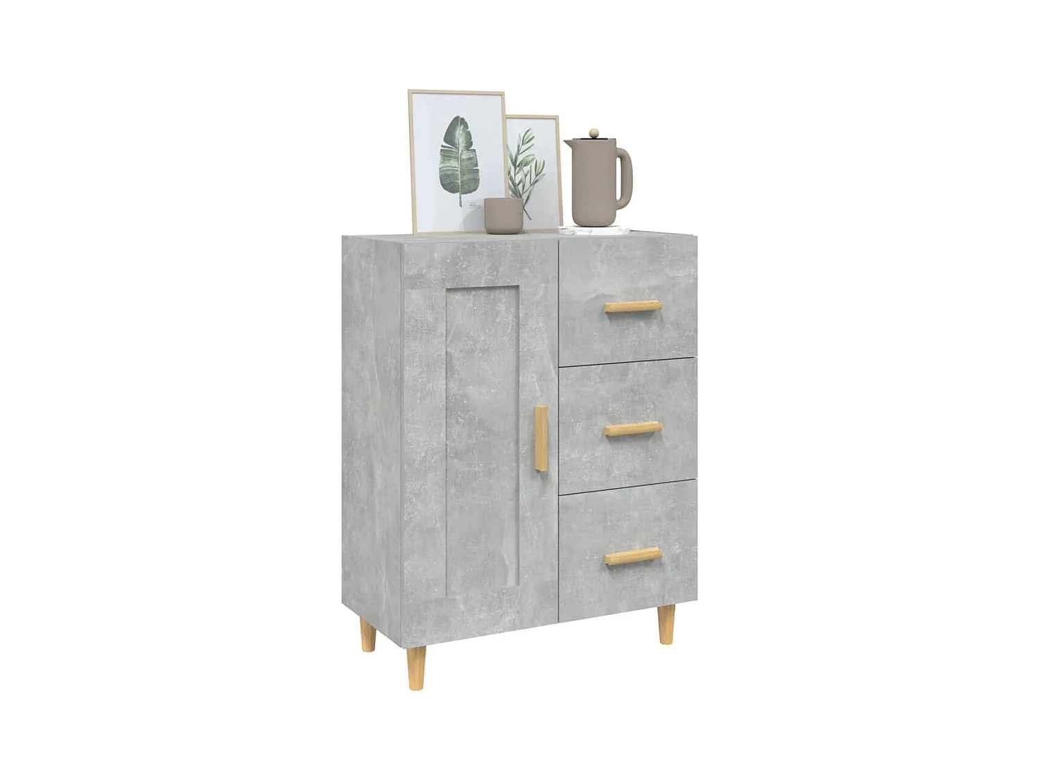Buffet | Bahut | Meuble de rangement Gris béton 69,5x34x90 cm Bois d'ingénierie