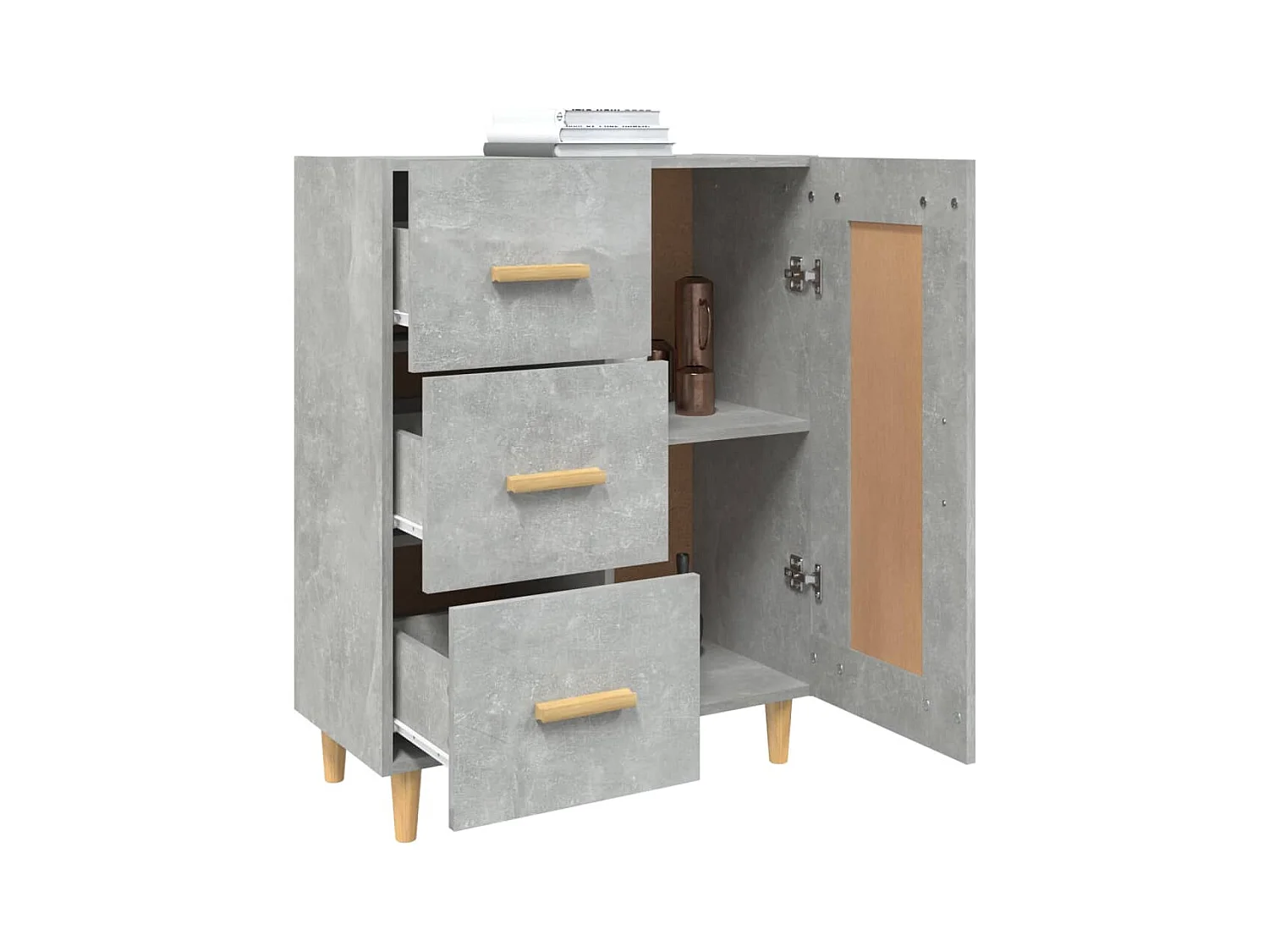 Buffet | Bahut | Meuble de rangement Gris béton 69,5x34x90 cm Bois d'ingénierie