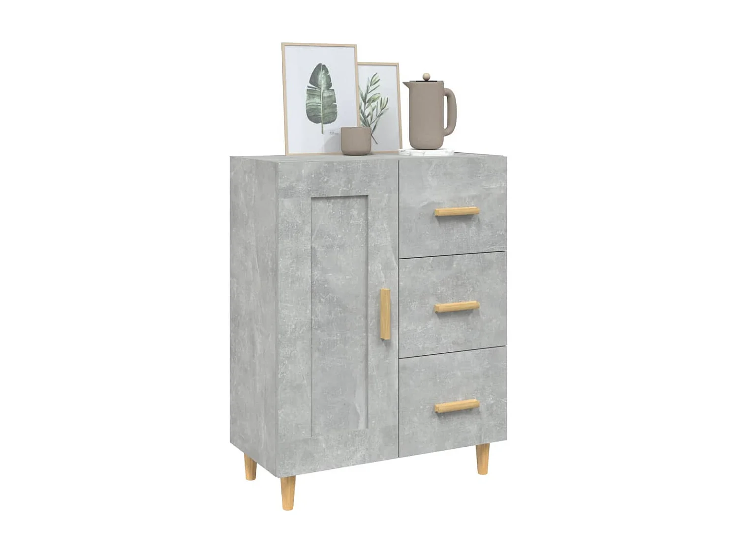 Buffet | Bahut | Meuble de rangement Gris béton 69,5x34x90 cm Bois d'ingénierie