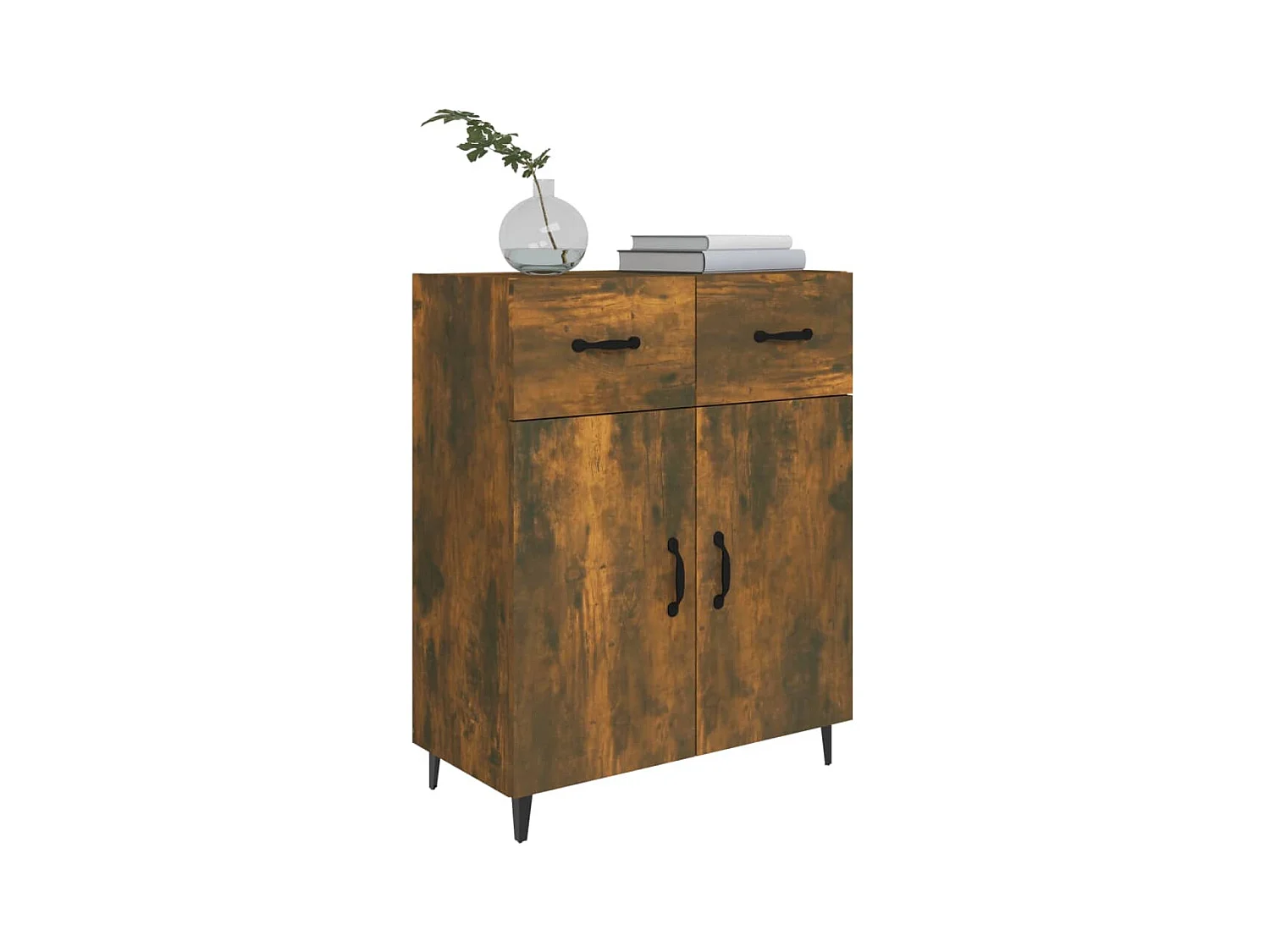 Buffet | Bahut | Meuble de rangement chêne fumé 69,5x34x90 cm bois d'ingénierie