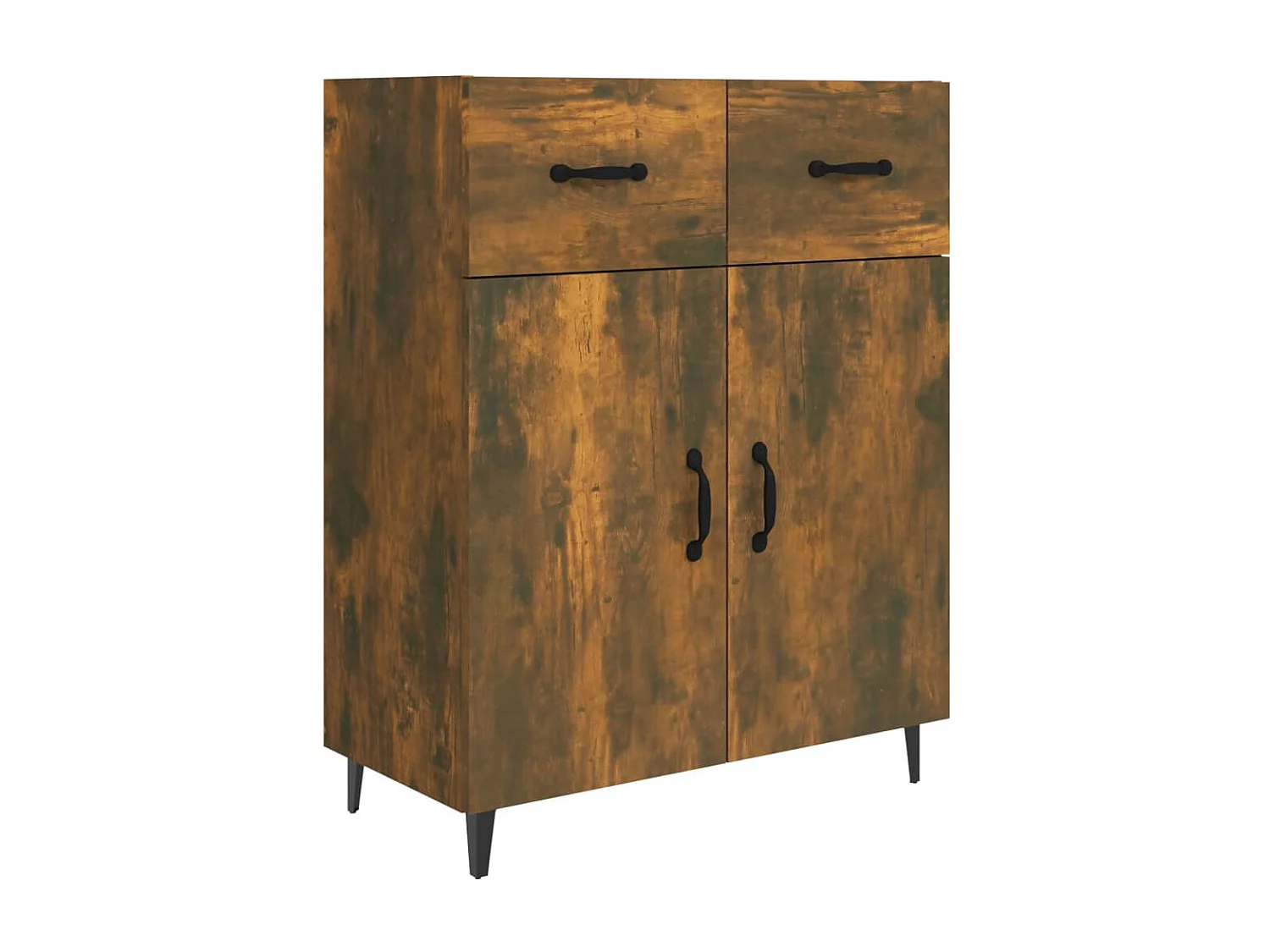 Buffet | Bahut | Meuble de rangement chêne fumé 69,5x34x90 cm bois d'ingénierie