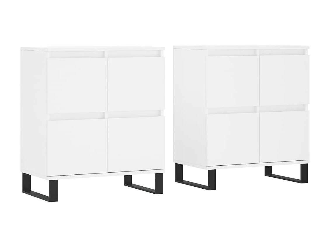 Buffets | Bahuts | Meuble de rangement 2 pcs blanc bois d'ingénierie
