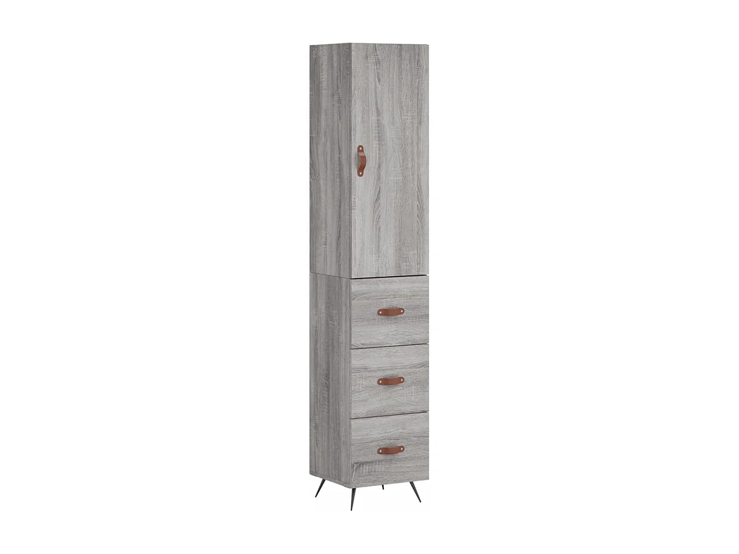 Buffet | Bahut | Meuble de rangement haut Sonoma gris 34,5x34x180 cm Bois d'ingénierie