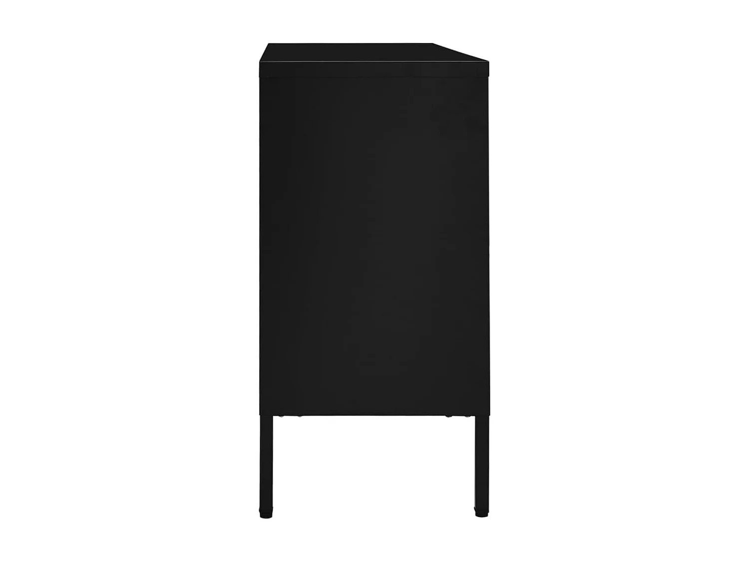 Credenza | Buffet | Armadio Nera 105x35x70 cm in Acciaio e Vetro Temperato