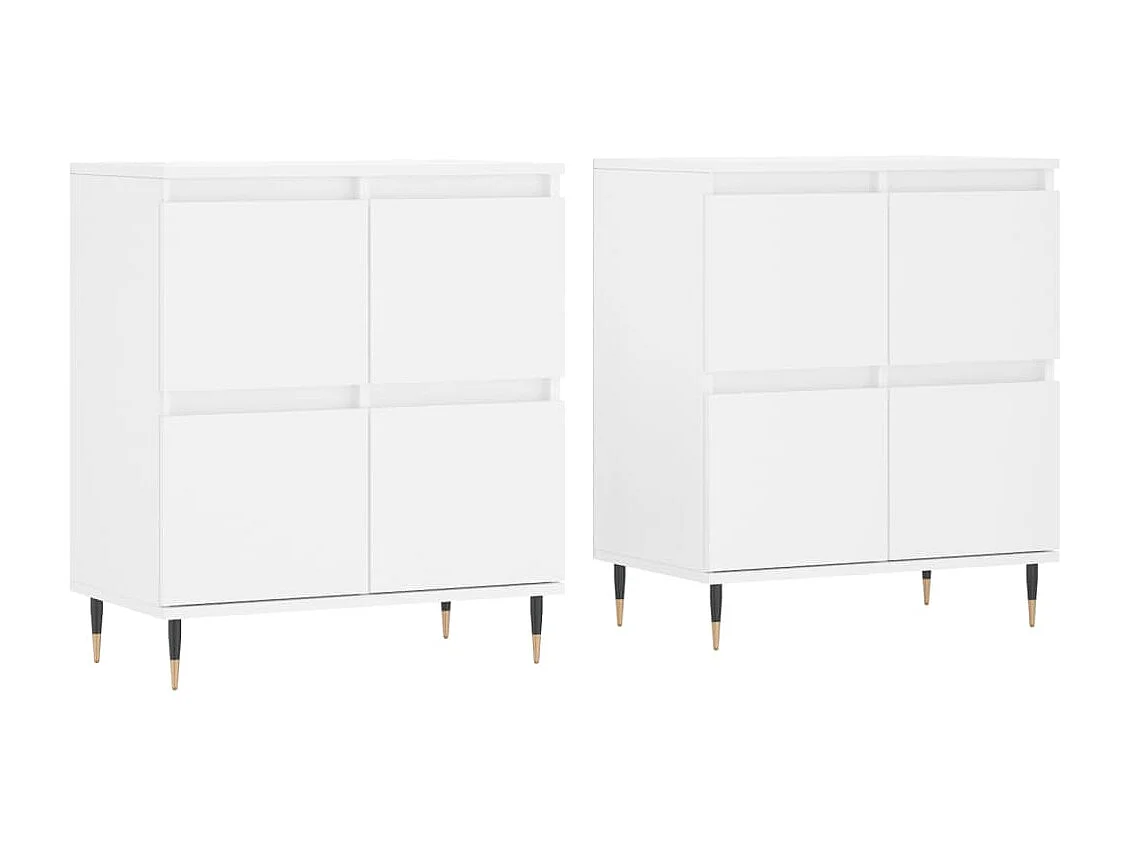 Buffets | Bahuts | Meuble de rangement 2 pcs blanc bois d'ingénierie
