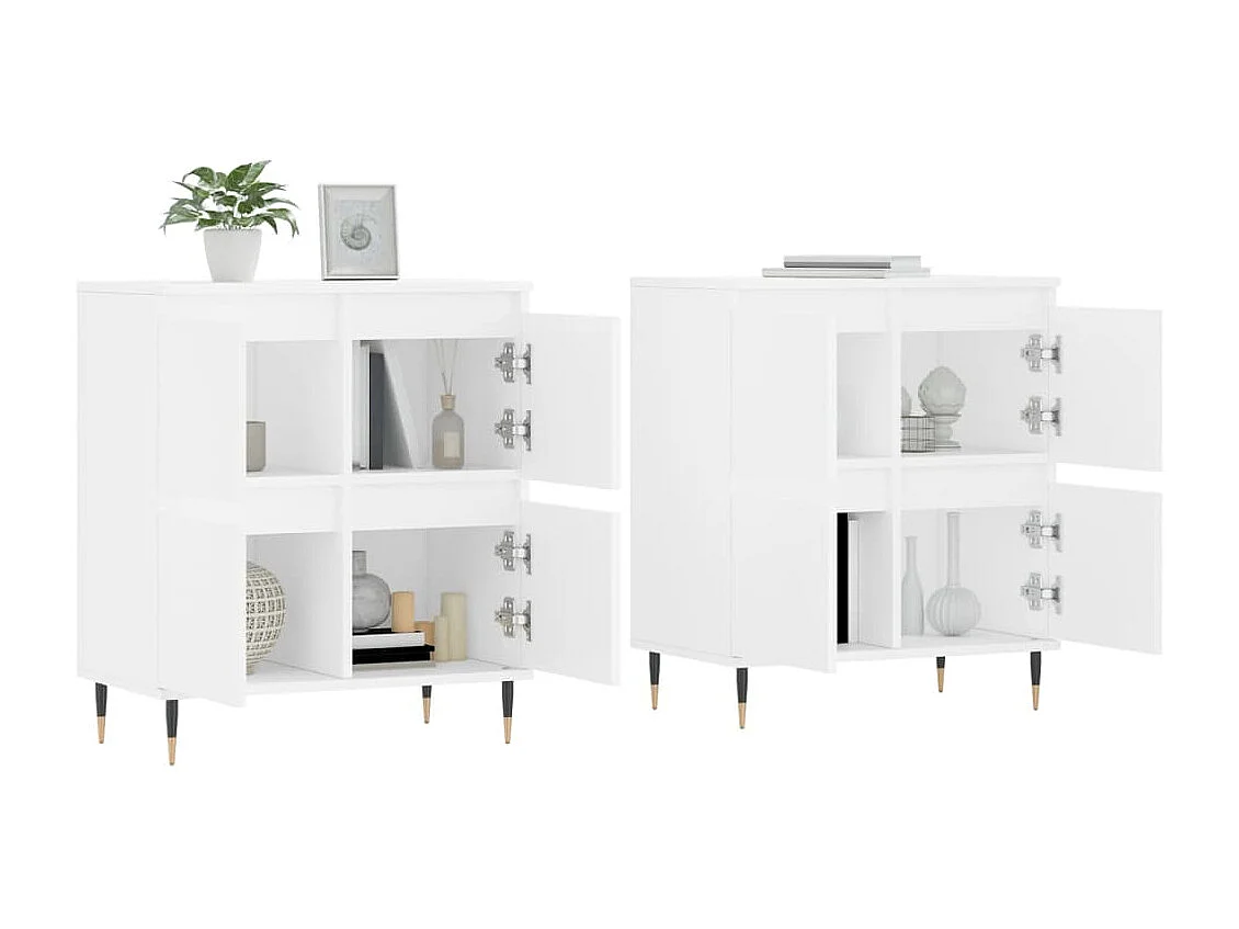 Buffets | Bahuts | Meuble de rangement 2 pcs blanc bois d'ingénierie