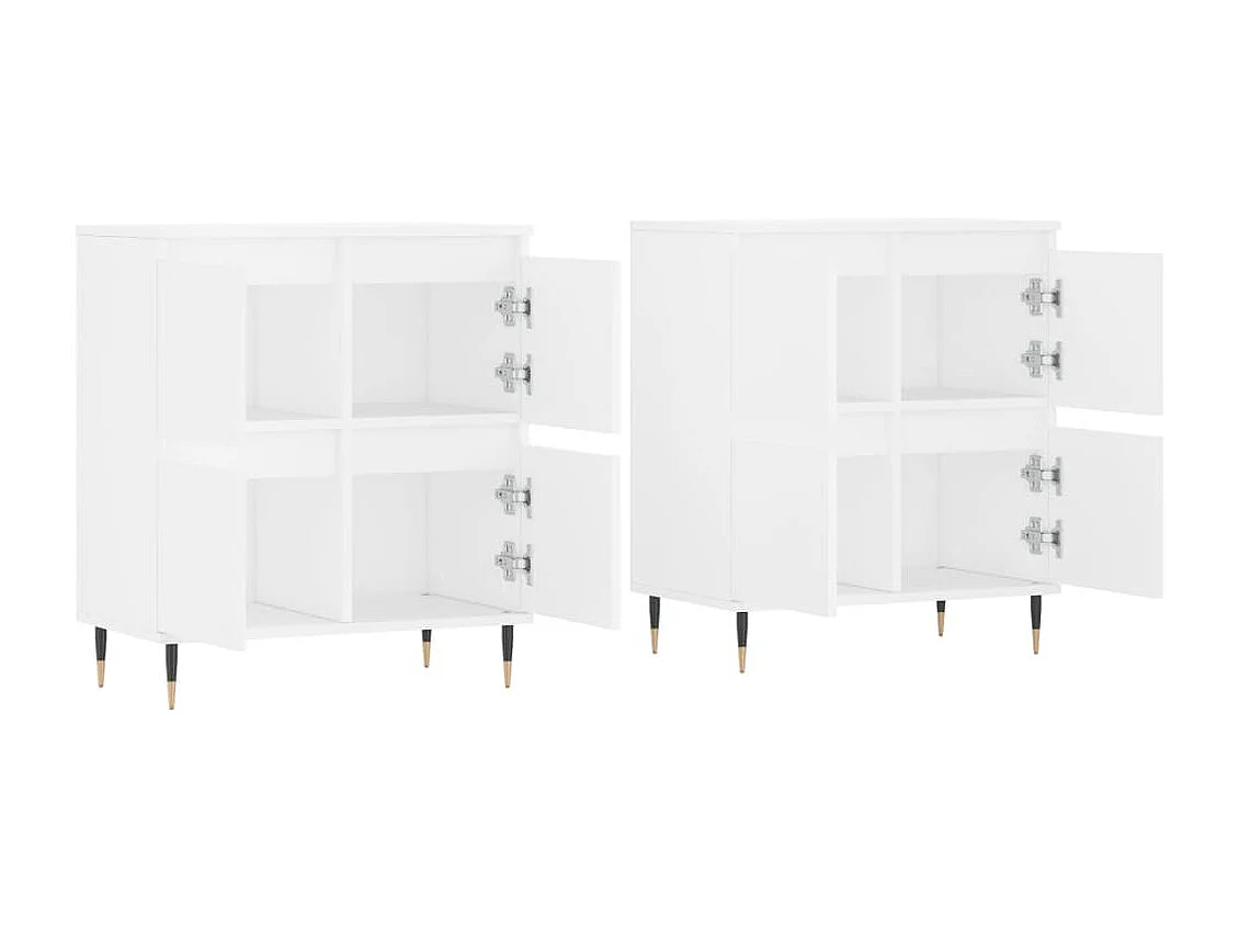 Buffets | Bahuts | Meuble de rangement 2 pcs blanc bois d'ingénierie