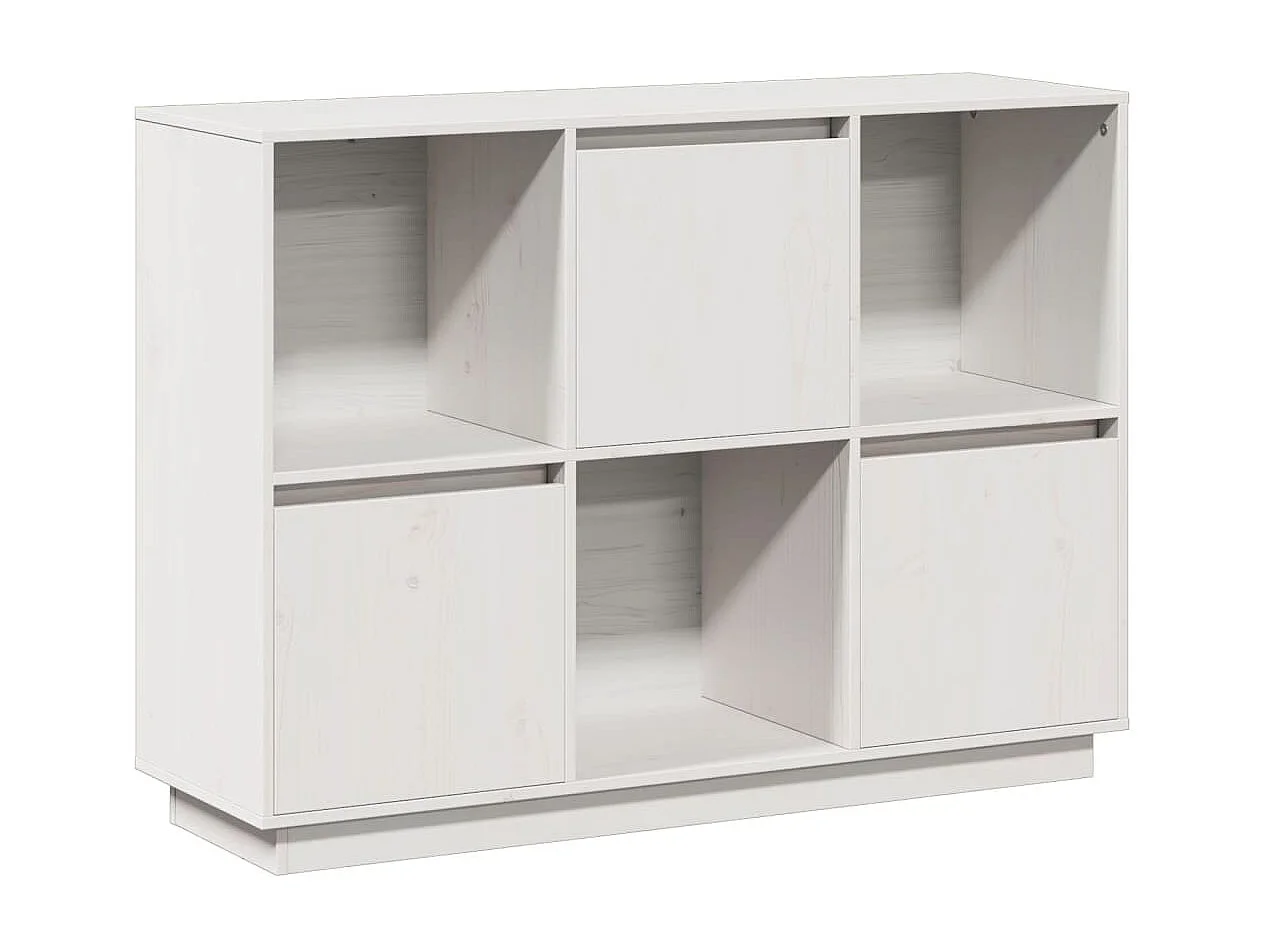 Credenza | Buffet | Armadio Bianca 110,5x35x80 cm in Legno Massello di Pino