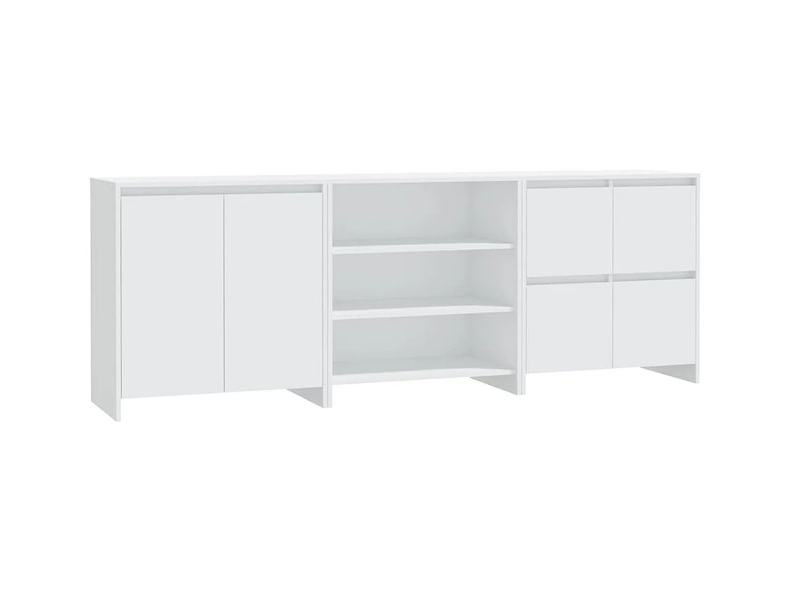Buffets | Bahuts | Meuble de rangement 3 pcs Blanc Bois d'ingénierie