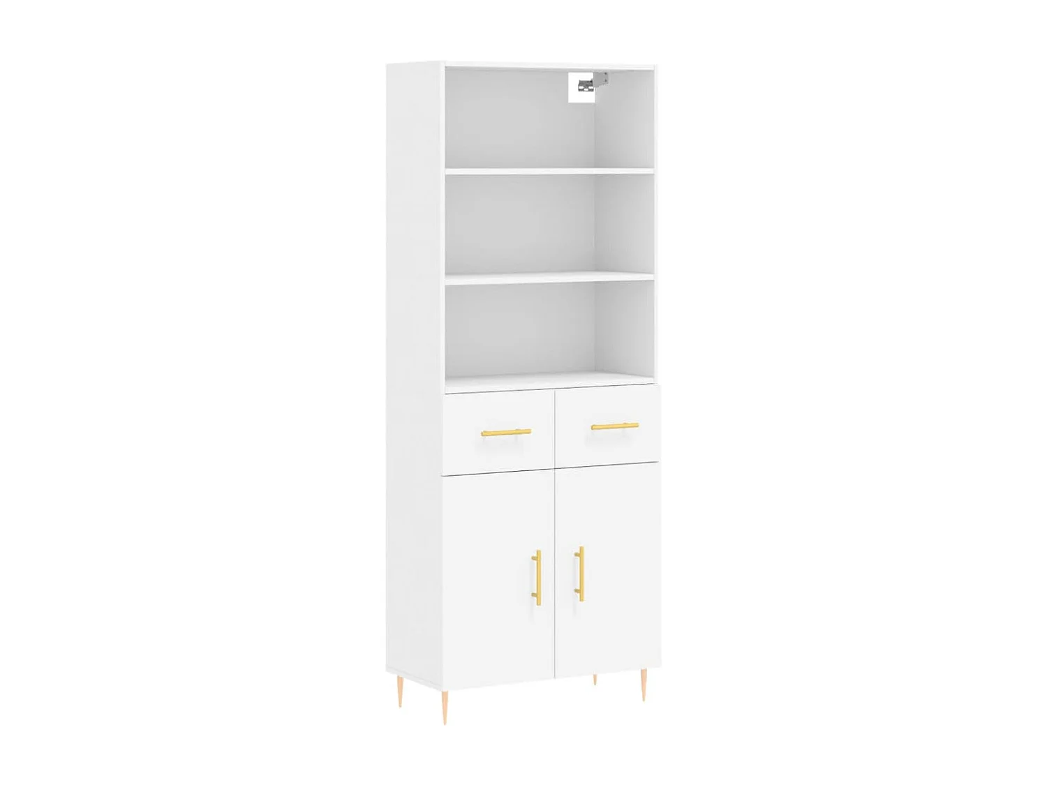 Buffet | Bahut | Meuble de rangement haut Blanc 69,5x34x180 cm Bois d'ingénierie