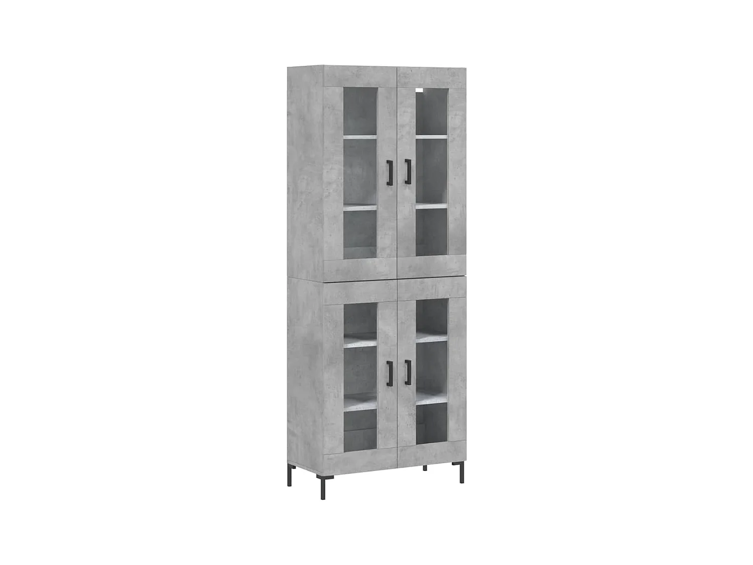 Buffet | Bahut | Meuble de rangement haut Gris béton 69,5x34x180 cm Bois d'ingénierie