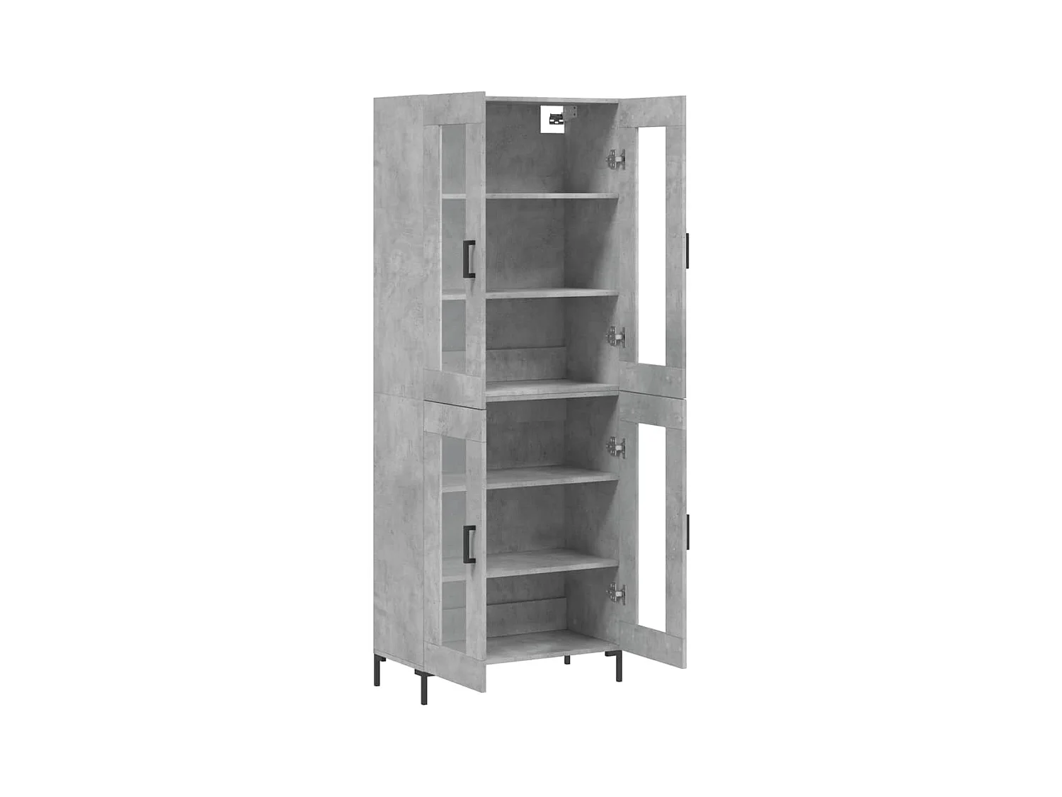 Buffet | Bahut | Meuble de rangement haut Gris béton 69,5x34x180 cm Bois d'ingénierie