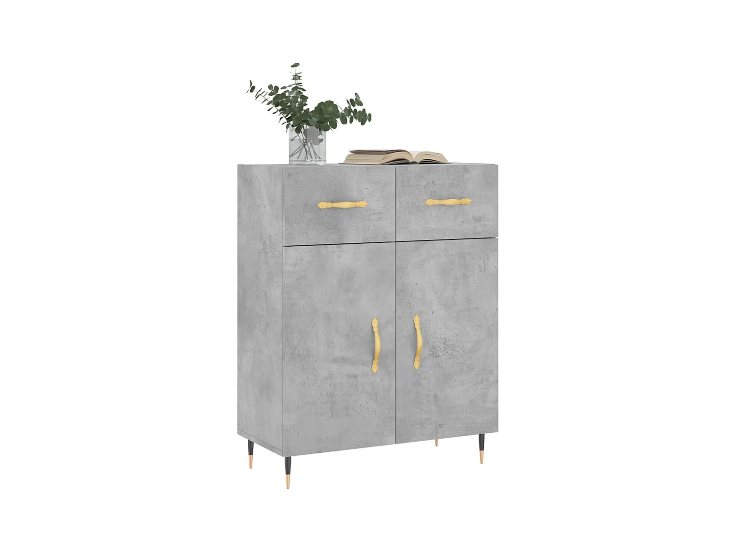 Credenza | Buffet | Armadio Grigio Cemento 69,5x34x90 cm in Legno Multistrato