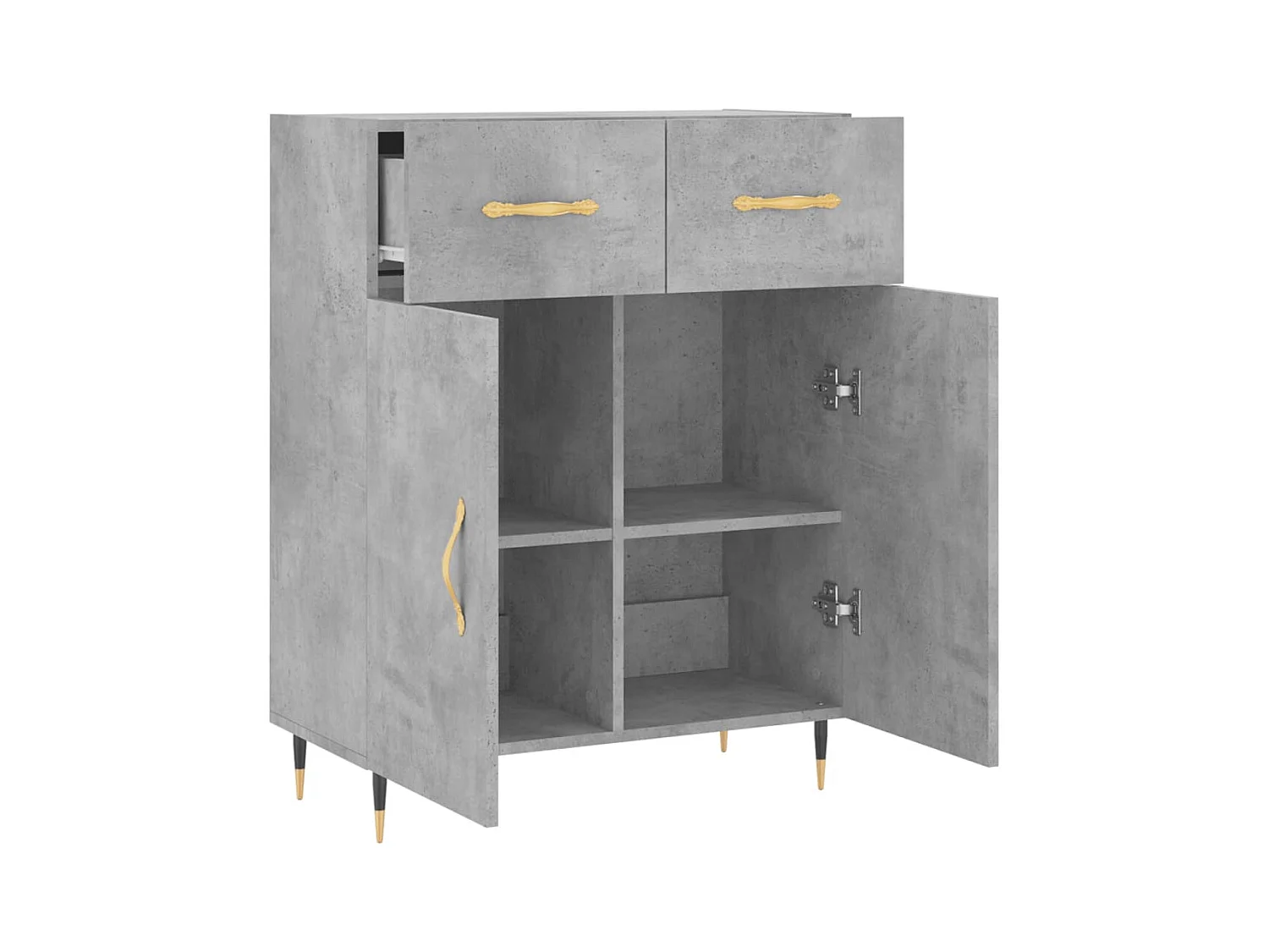Credenza | Buffet | Armadio Grigio Cemento 69,5x34x90 cm in Legno Multistrato