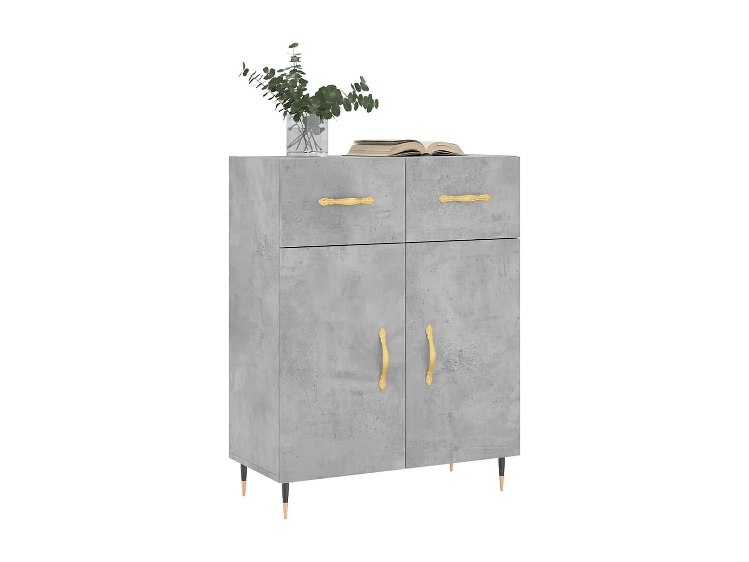 Buffet | Bahut | Meuble de rangement gris béton 69,5x34x90 cm bois d'ingénierie