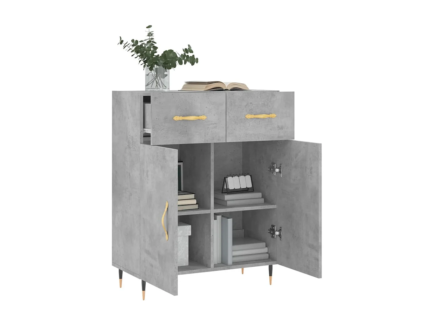 Buffet | Bahut | Meuble de rangement gris béton 69,5x34x90 cm bois d'ingénierie