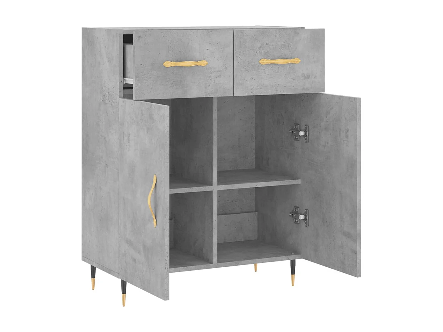 Buffet | Bahut | Meuble de rangement gris béton 69,5x34x90 cm bois d'ingénierie