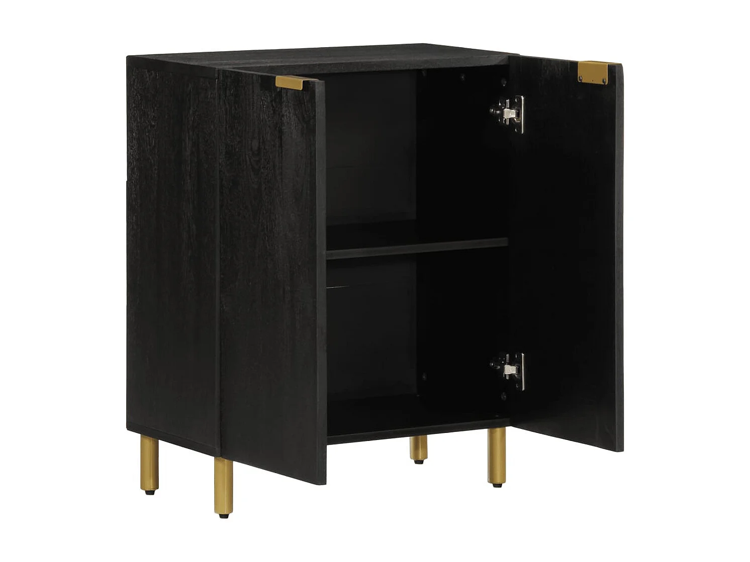 Buffet | Bahut | Meuble de rangement noir 60x33x75 cm bois d'ingénierie