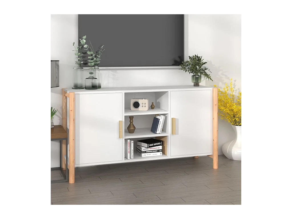 Credenza | Buffet | Armadio Bianca 107x38x60 cm in Legno Multistrato