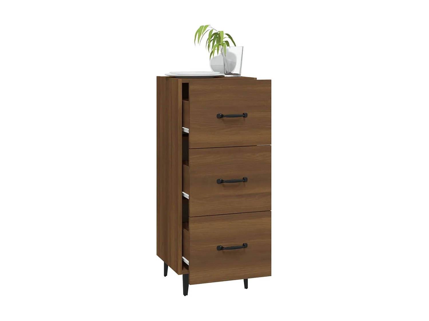 Buffet | Bahut | Meuble de rangement Chêne marron 34,5x34x90 cm Bois d'ingénierie