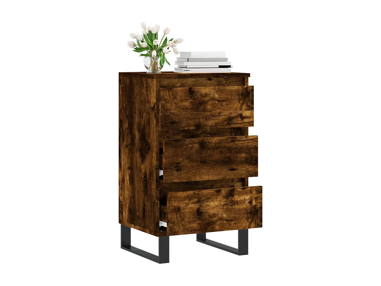 Buffet | Bahut | Meuble de rangement chêne fumé 40x35x70 cm bois d'ingénierie