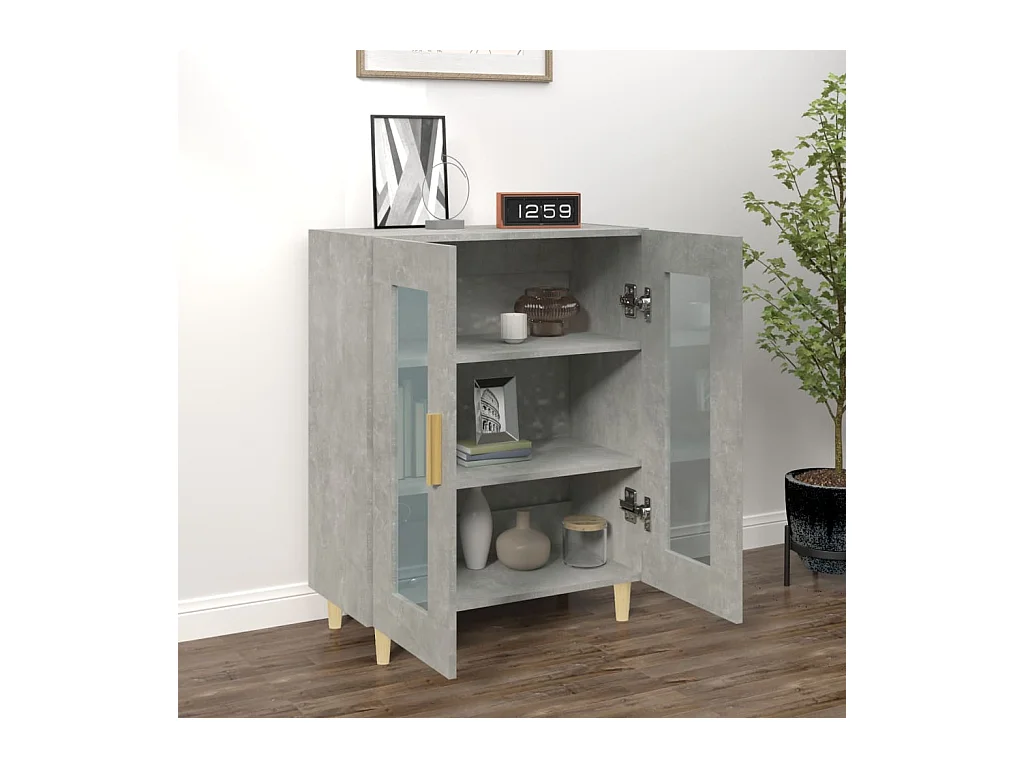 Credenza | Buffet | Armadio Grigio Cemento 69,5x34x90 cm in Legno Multistrato