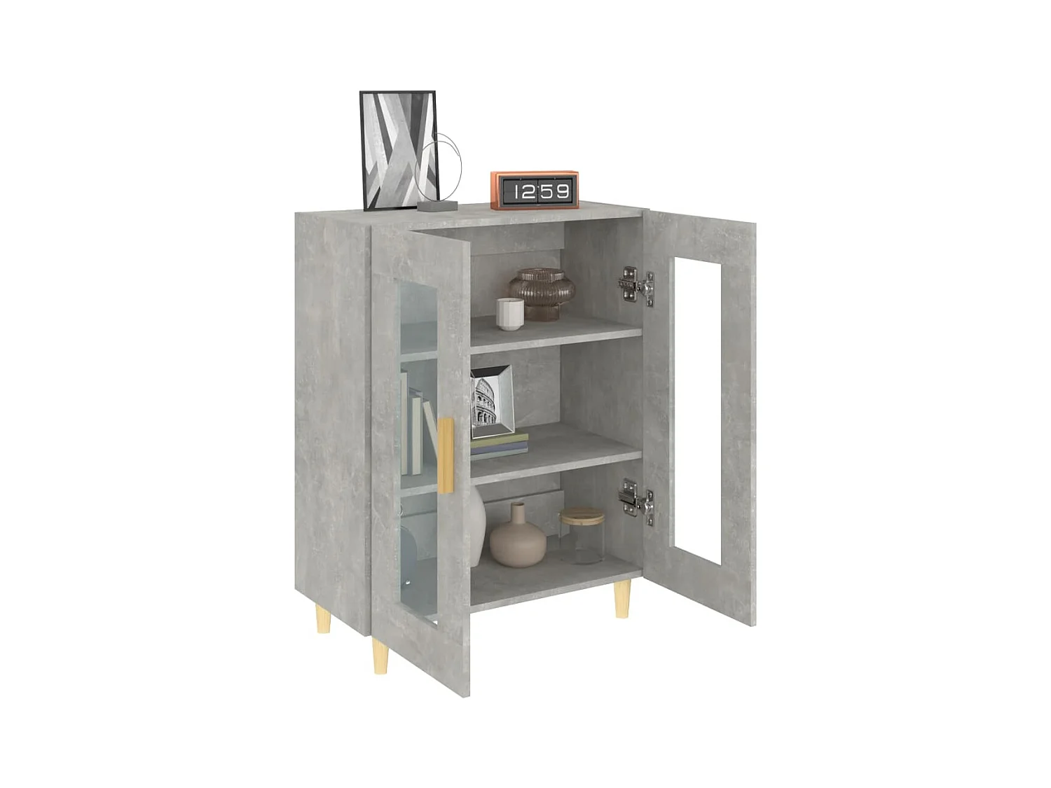 Credenza | Buffet | Armadio Grigio Cemento 69,5x34x90 cm in Legno Multistrato