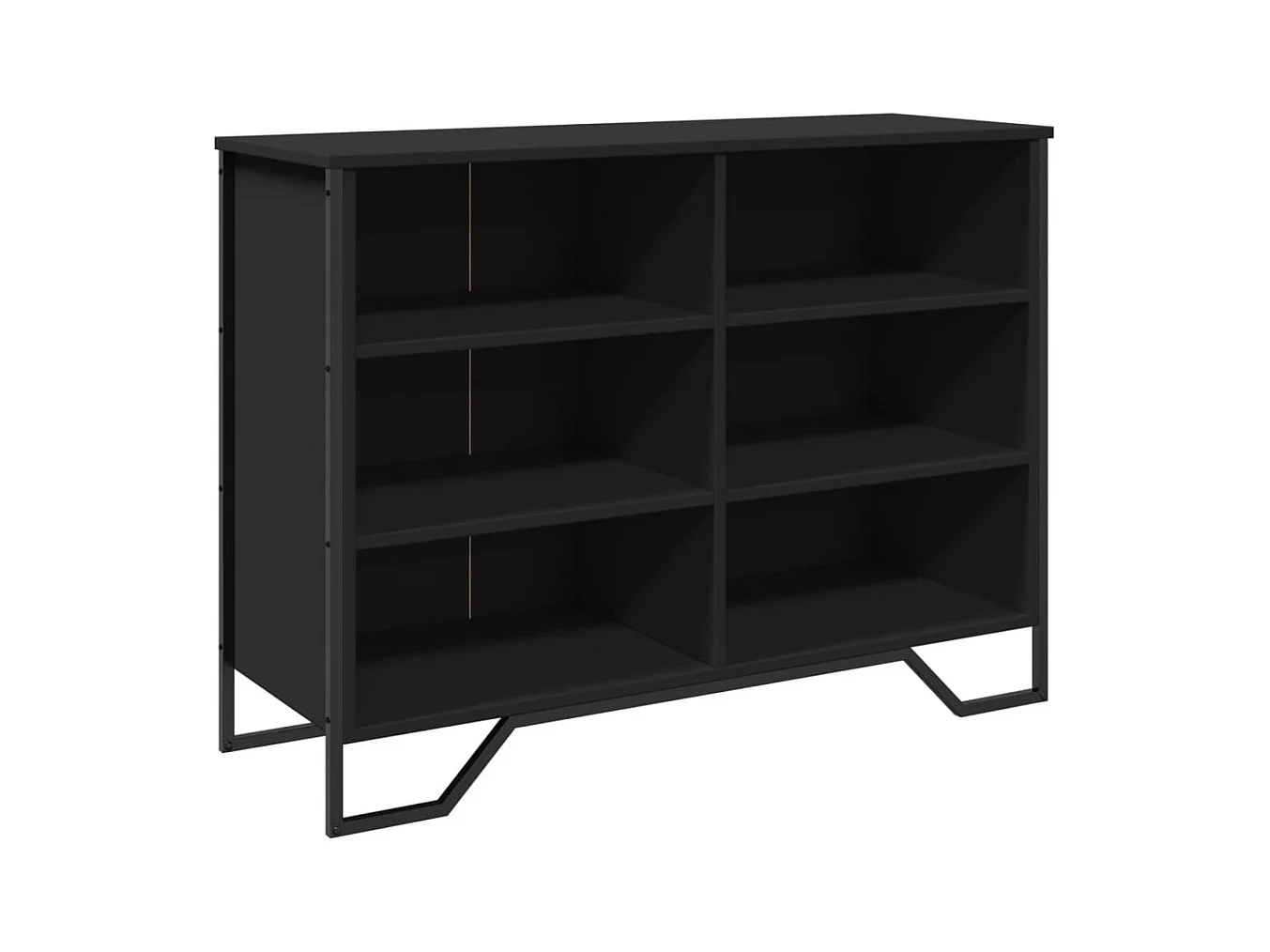 Credenza | Buffet | Armadio Nera 101x35,5x74,5 cm in Legno Multistrato