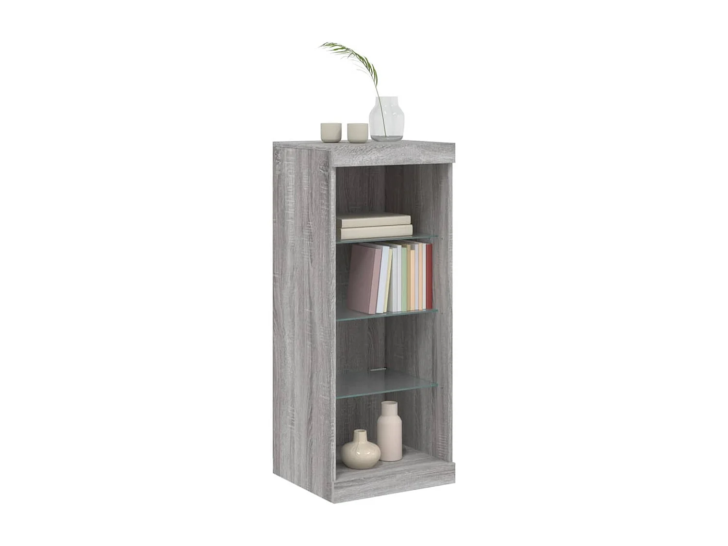 Buffet | Bahut | Meuble de rangement avec lumières LED sonoma gris 41x37x100 cm