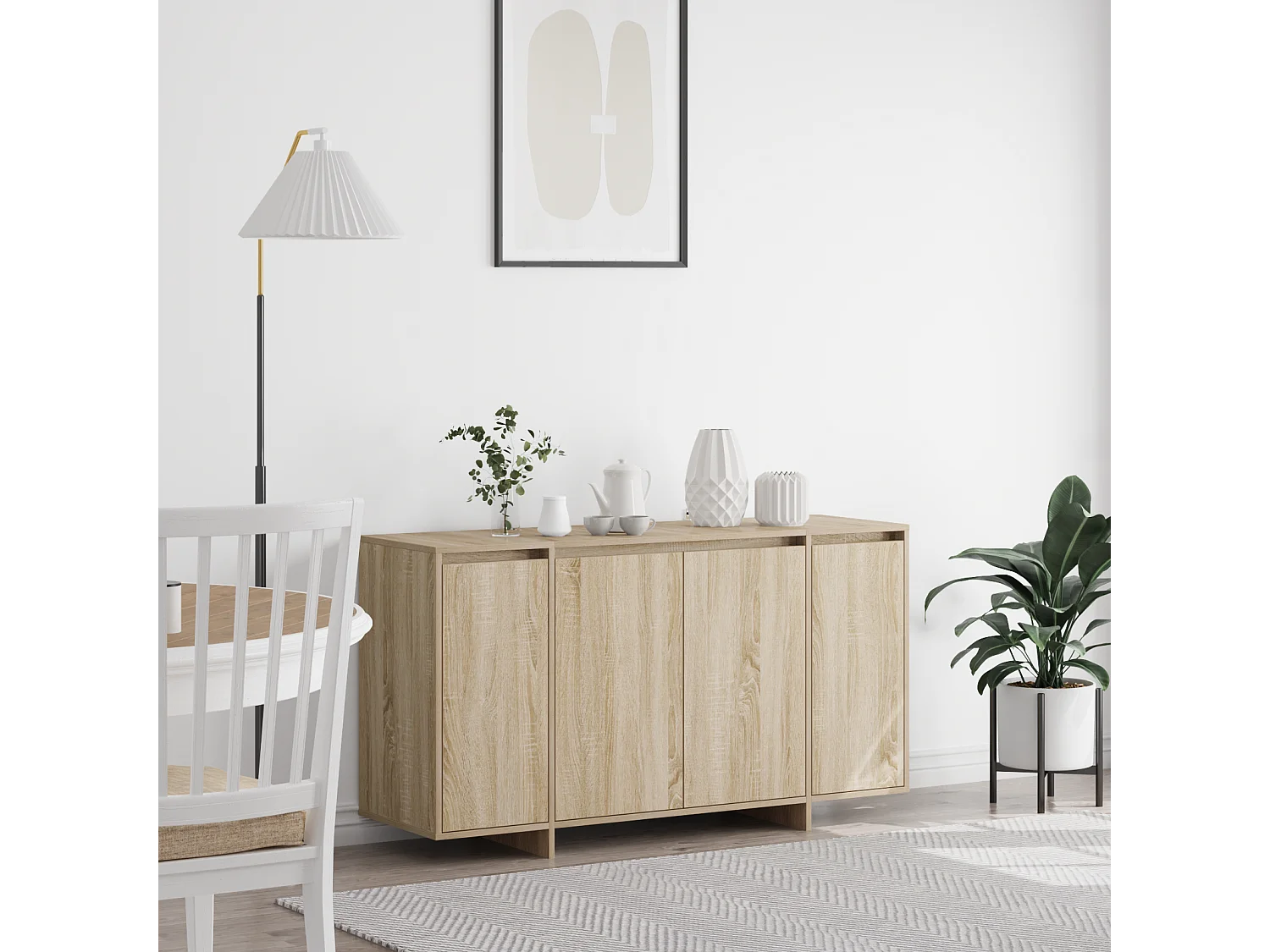 Buffet | Bahut | Meuble de rangement en chêne Chêne Sonoma Bois d'ingénierie 135 x 41 x 75 cm