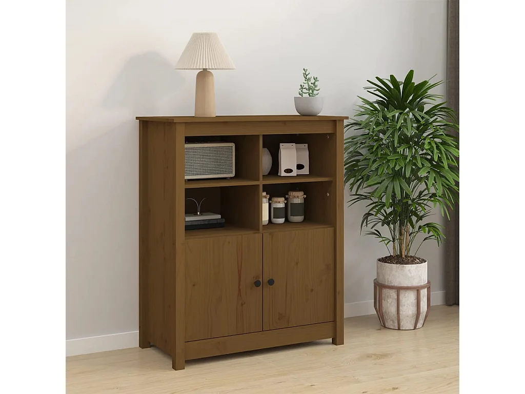 Buffet | Bahut | Meuble de rangement Marron miel 83x41,5x100 cm Bois massif de pin