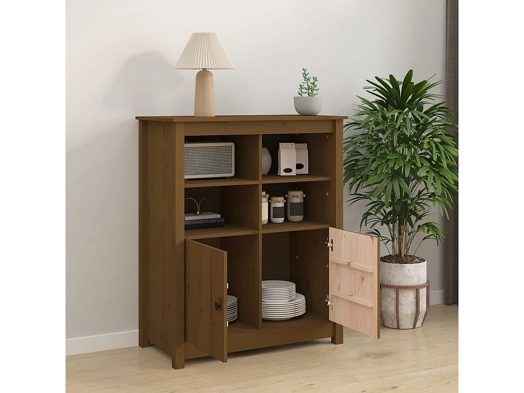 Buffet | Bahut | Meuble de rangement Marron miel 83x41,5x100 cm Bois massif de pin