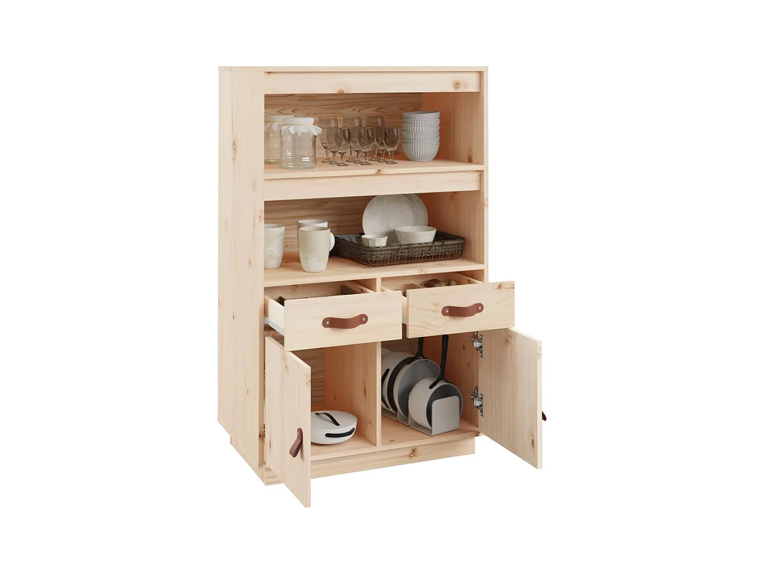 Buffet | Bahut | Meuble de rangement haut 67x40x108,5 cm Bois massif de pin