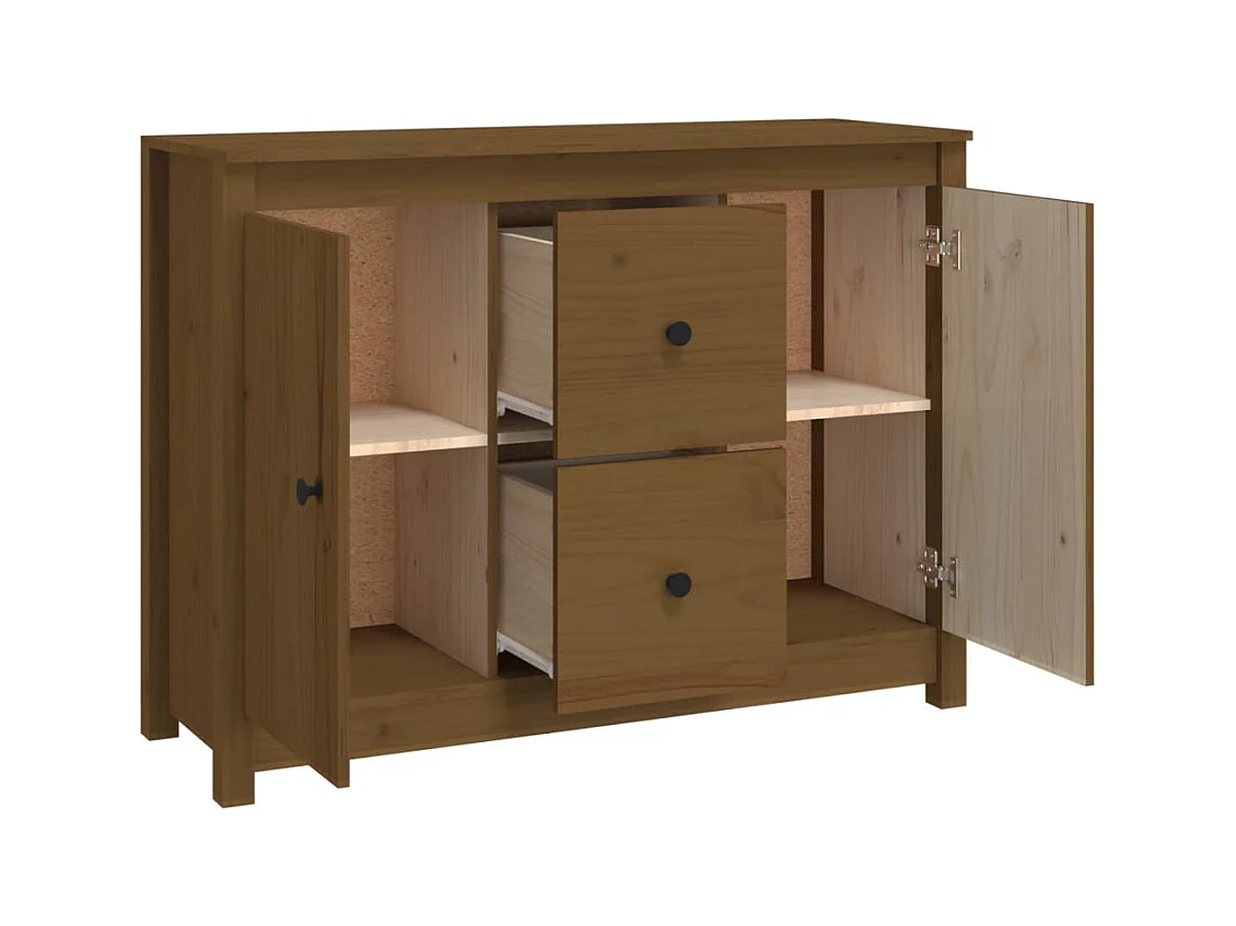 Credenza | Buffet | Armadio ambra 100x35x74 cm in Legno Massello di Pino