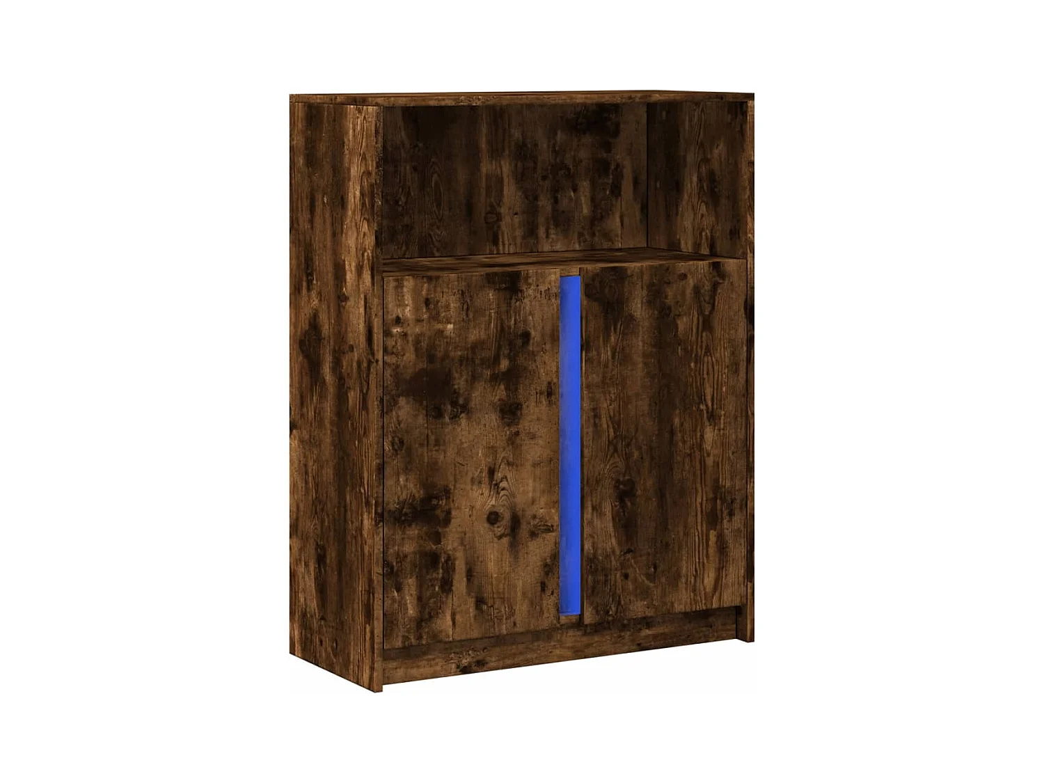 Buffet | Bahut | Meuble de rangement avec LED chêne fumé 77x34x100 cm bois d'ingénierie