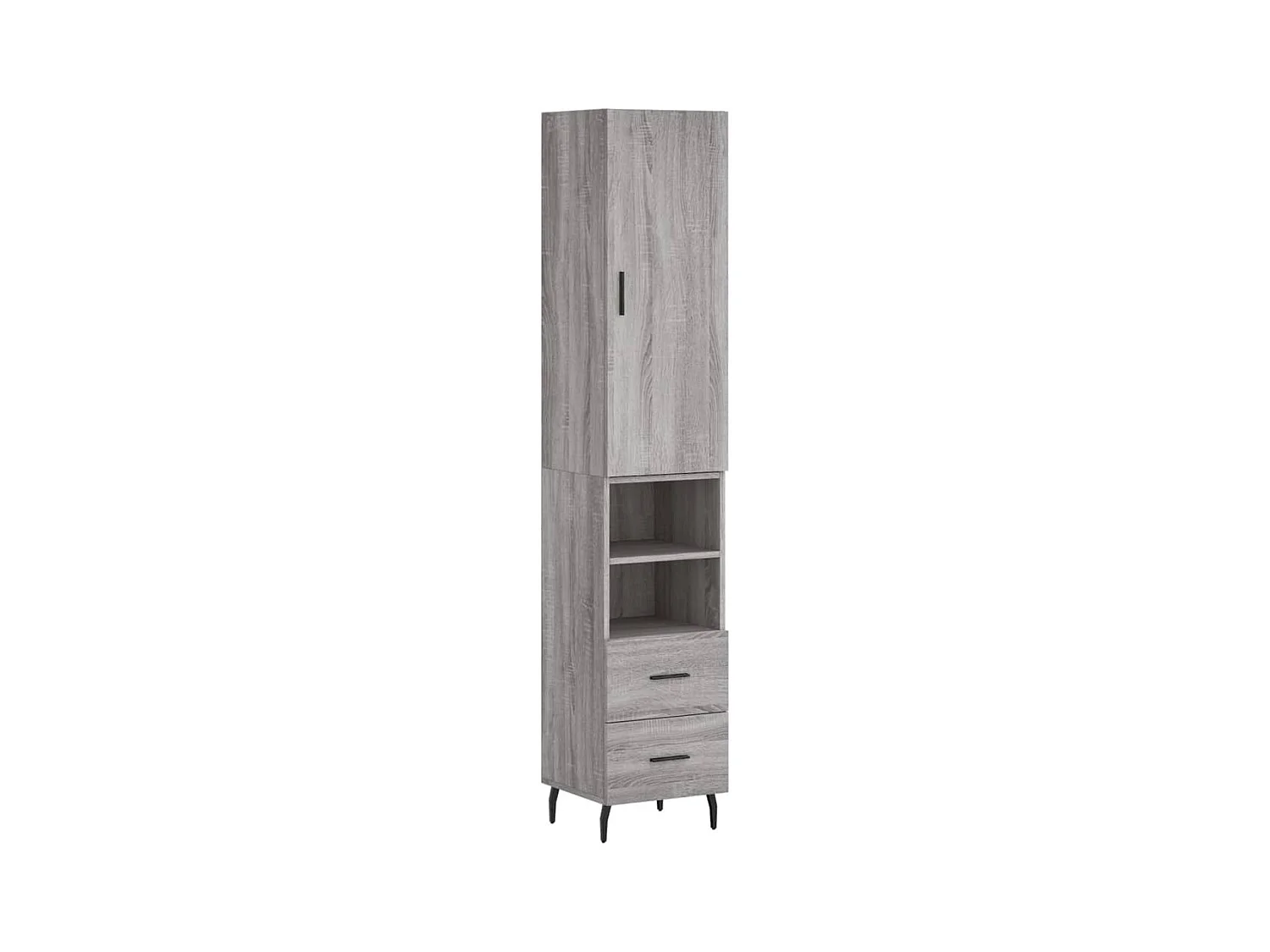 Buffet | Bahut | Meuble de rangement haut Sonoma gris 34,5x34x180 cm Bois d'ingénierie