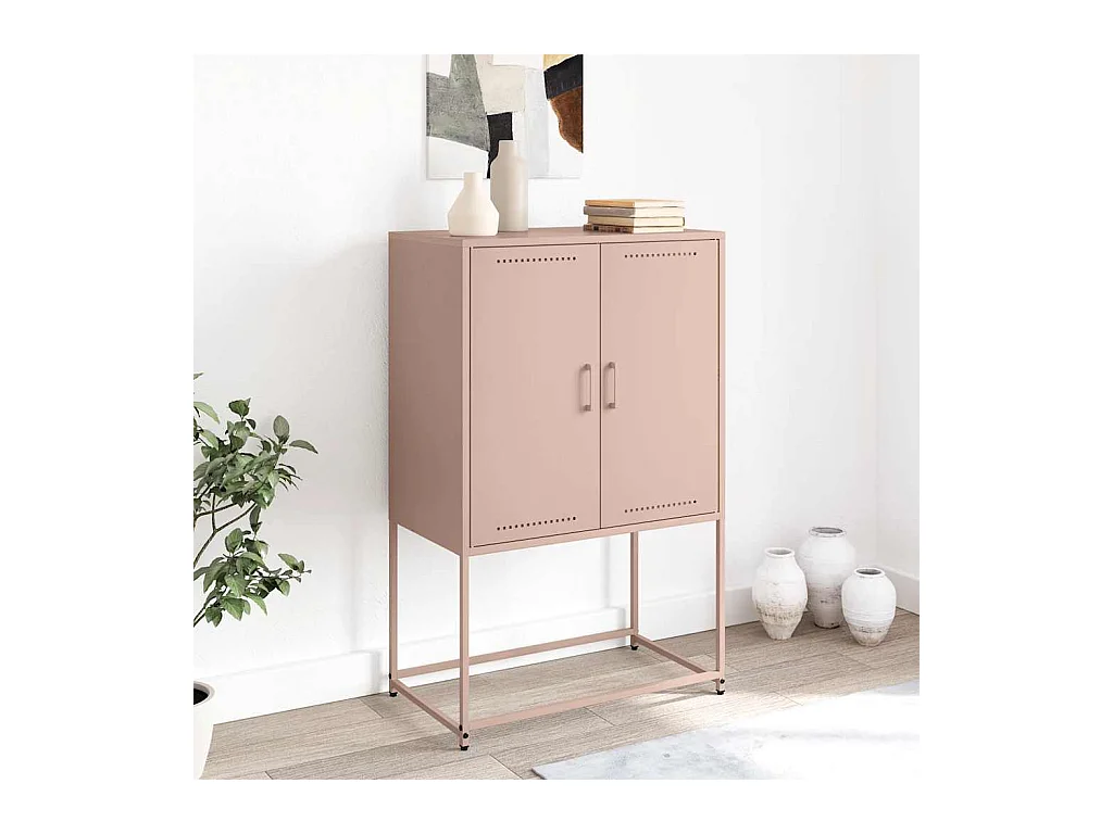 Credenza | Buffet | Armadio Rosa 68,5x38,5x107 cm in Acciaio