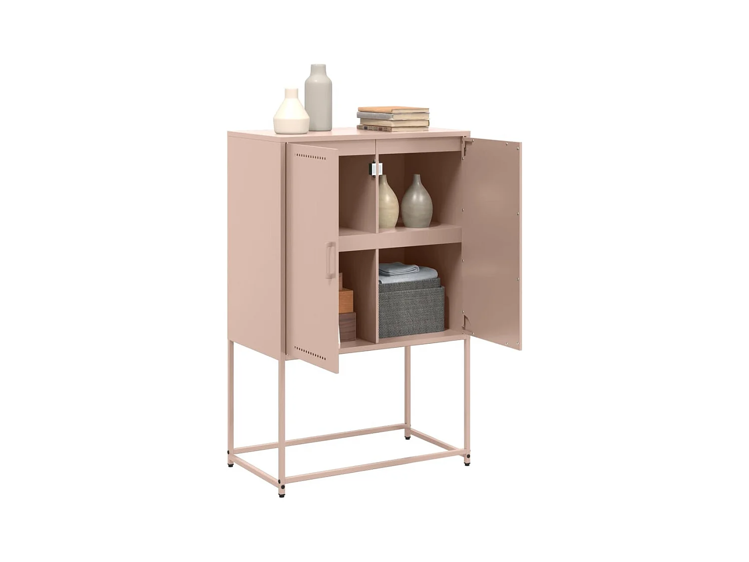 Credenza | Buffet | Armadio Rosa 68,5x38,5x107 cm in Acciaio