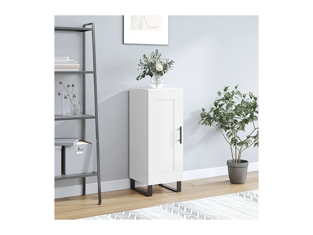 Buffet | Bahut | Meuble de rangement Blanc brillant 34,5x34x90 cm Bois d'ingénierie