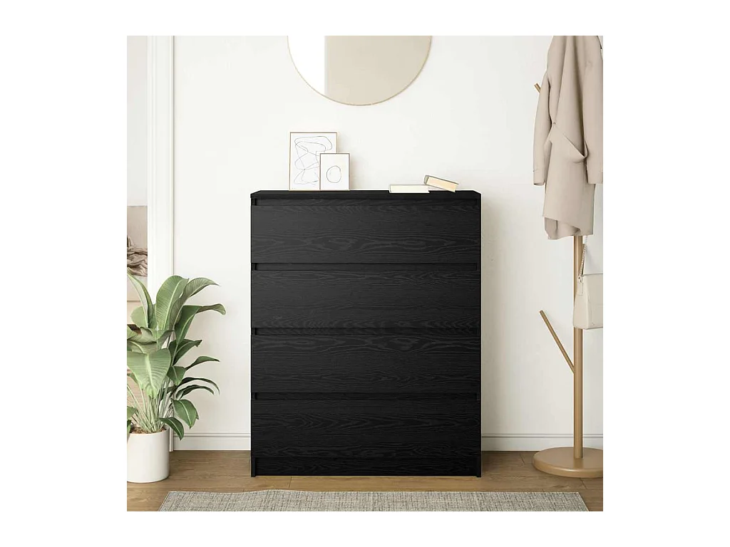 Buffet | Bahut | Meuble de rangement chêne noir 80x35x99 cm bois d’ingénierie