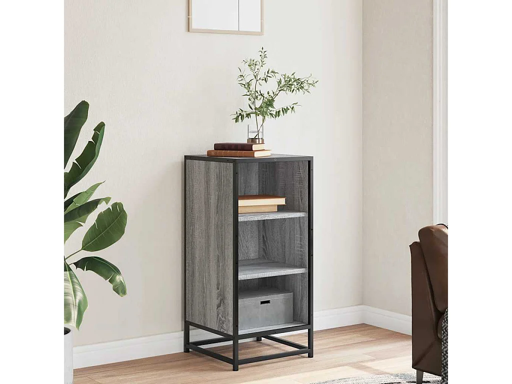 Buffet | Bahut | Meuble de rangement sonoma gris 35,5x35x76 cm bois d'ingénierie et métal