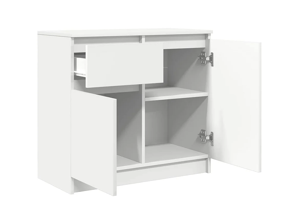 Credenza | Buffet | Armadio con Cassetto Bianco 71x35x65 cm in Legno Multistrato