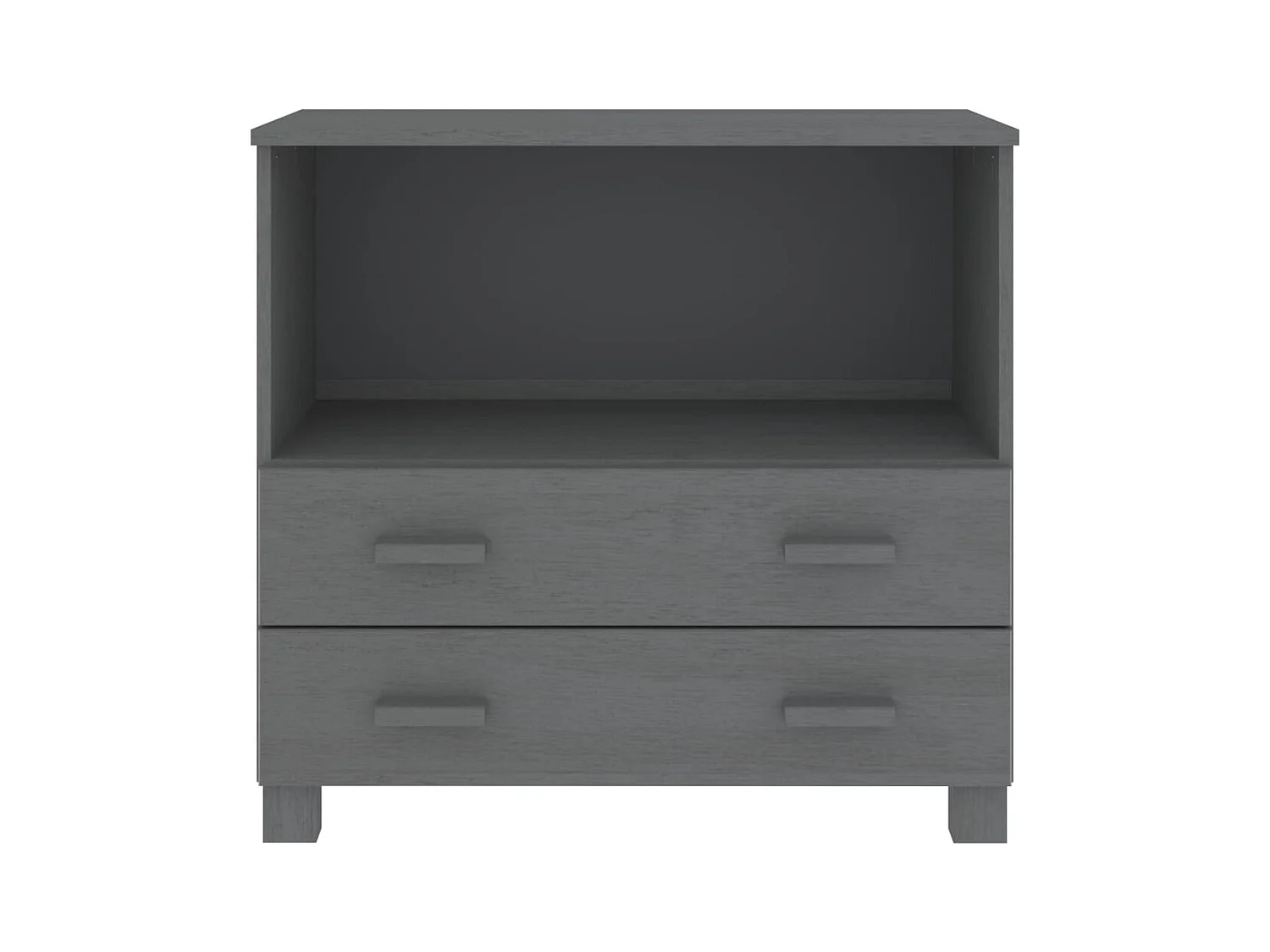 Credenza | Buffet | Armadio HAMAR Grigio Scuro 85x35x80 cm Legno Massello di Pino