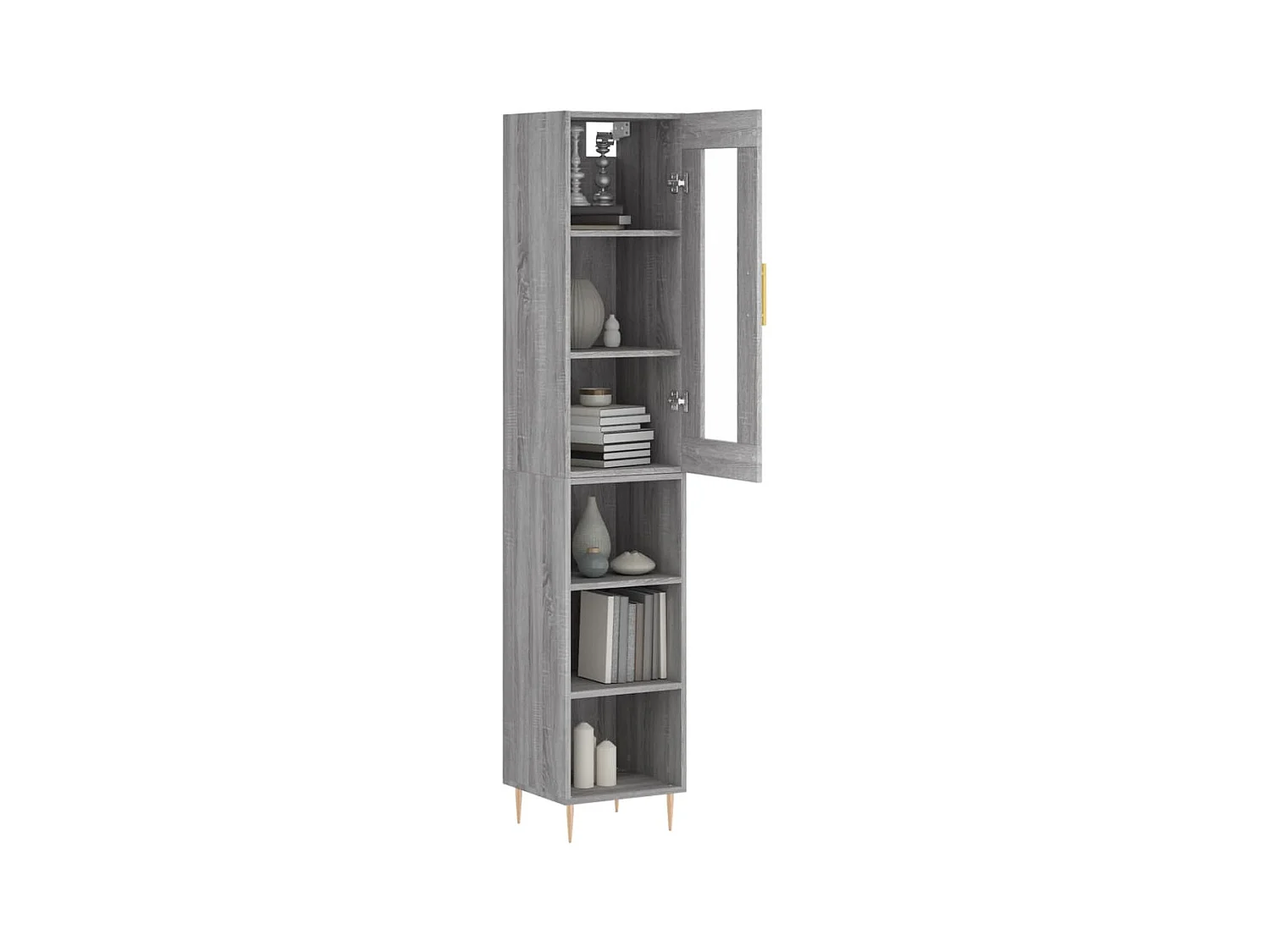 Buffet | Bahut | Meuble de rangement haut Sonoma gris 34,5x34x180 cm Bois d'ingénierie