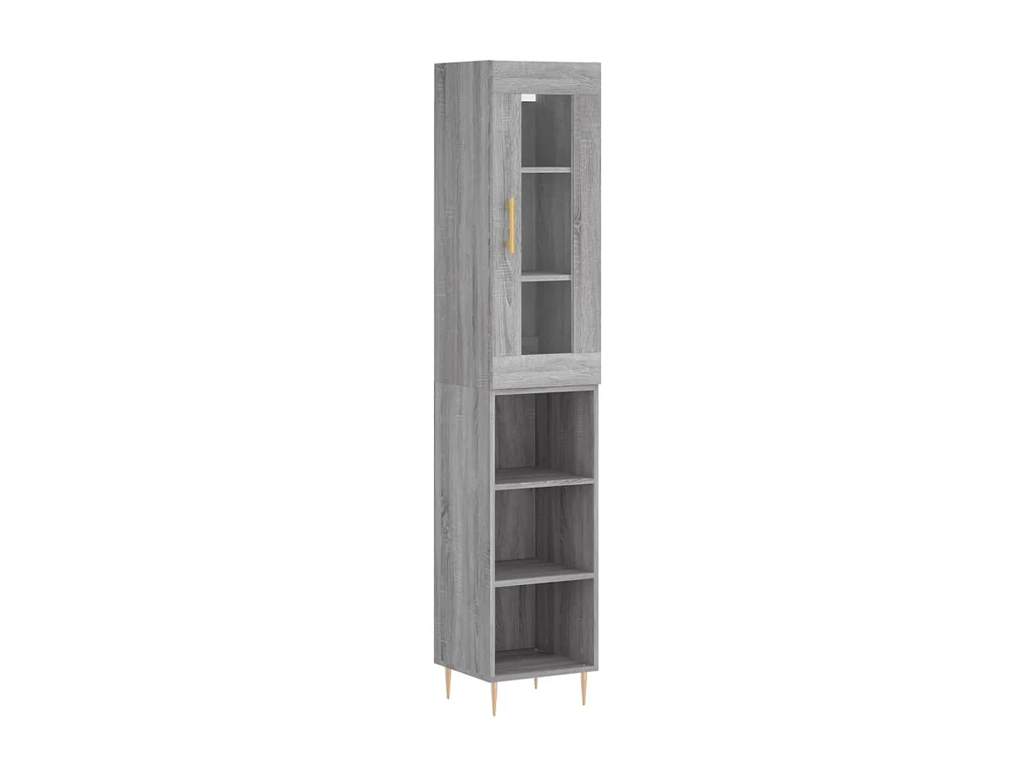 Buffet | Bahut | Meuble de rangement haut Sonoma gris 34,5x34x180 cm Bois d'ingénierie