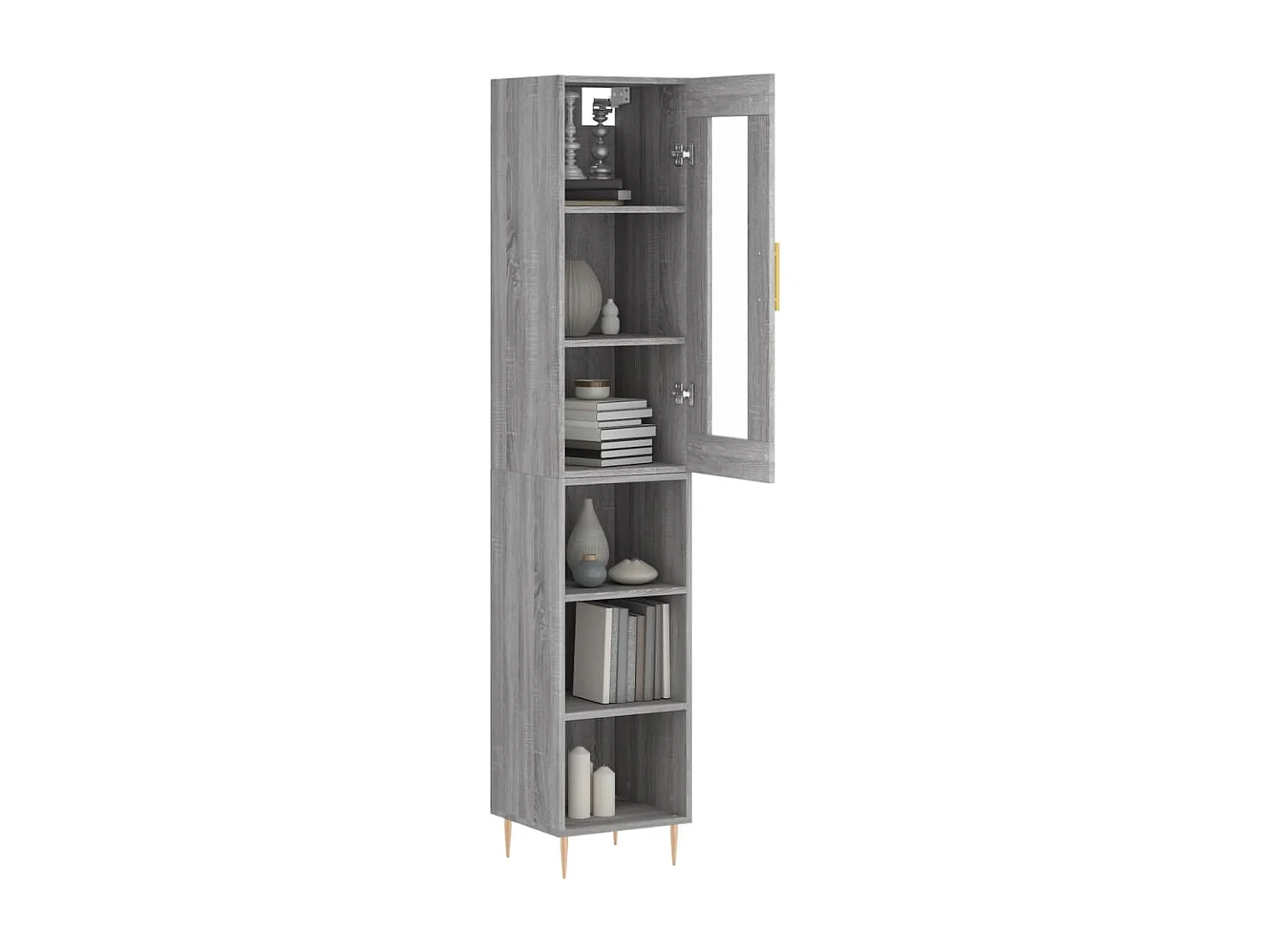 Buffet | Bahut | Meuble de rangement haut Sonoma gris 34,5x34x180 cm Bois d'ingénierie